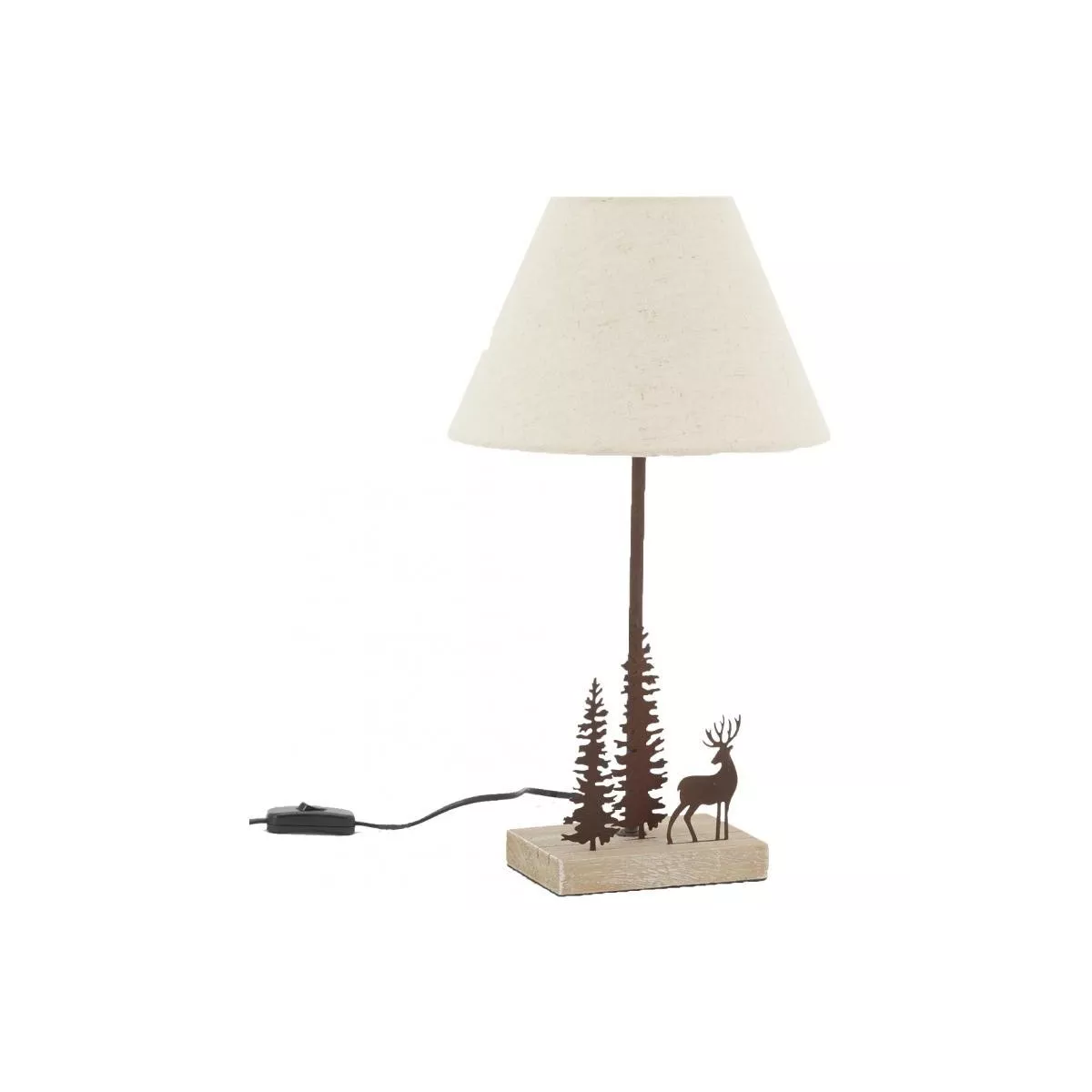 Lampe en métal et bois Cerf