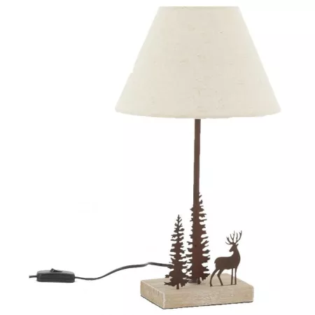 Lampe en métal et bois Cerf