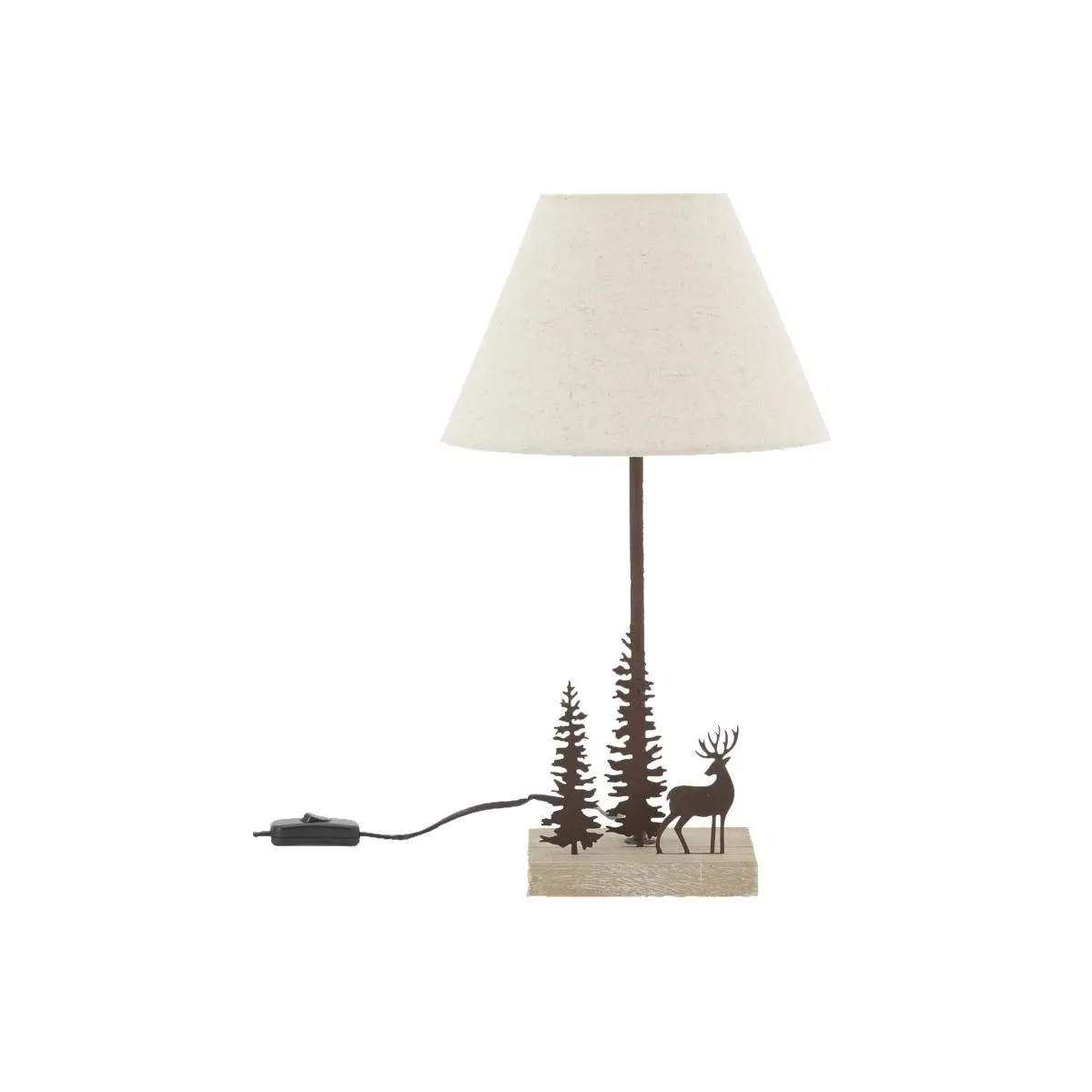 Lampe en métal et bois Cerf