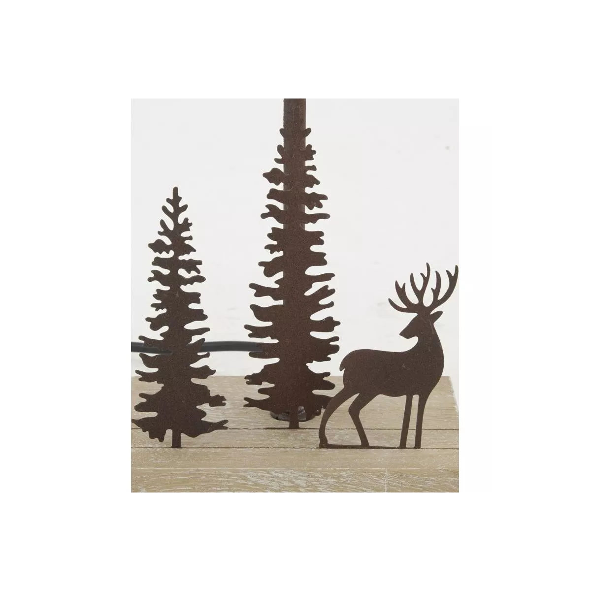 Lampe en métal et bois Cerf