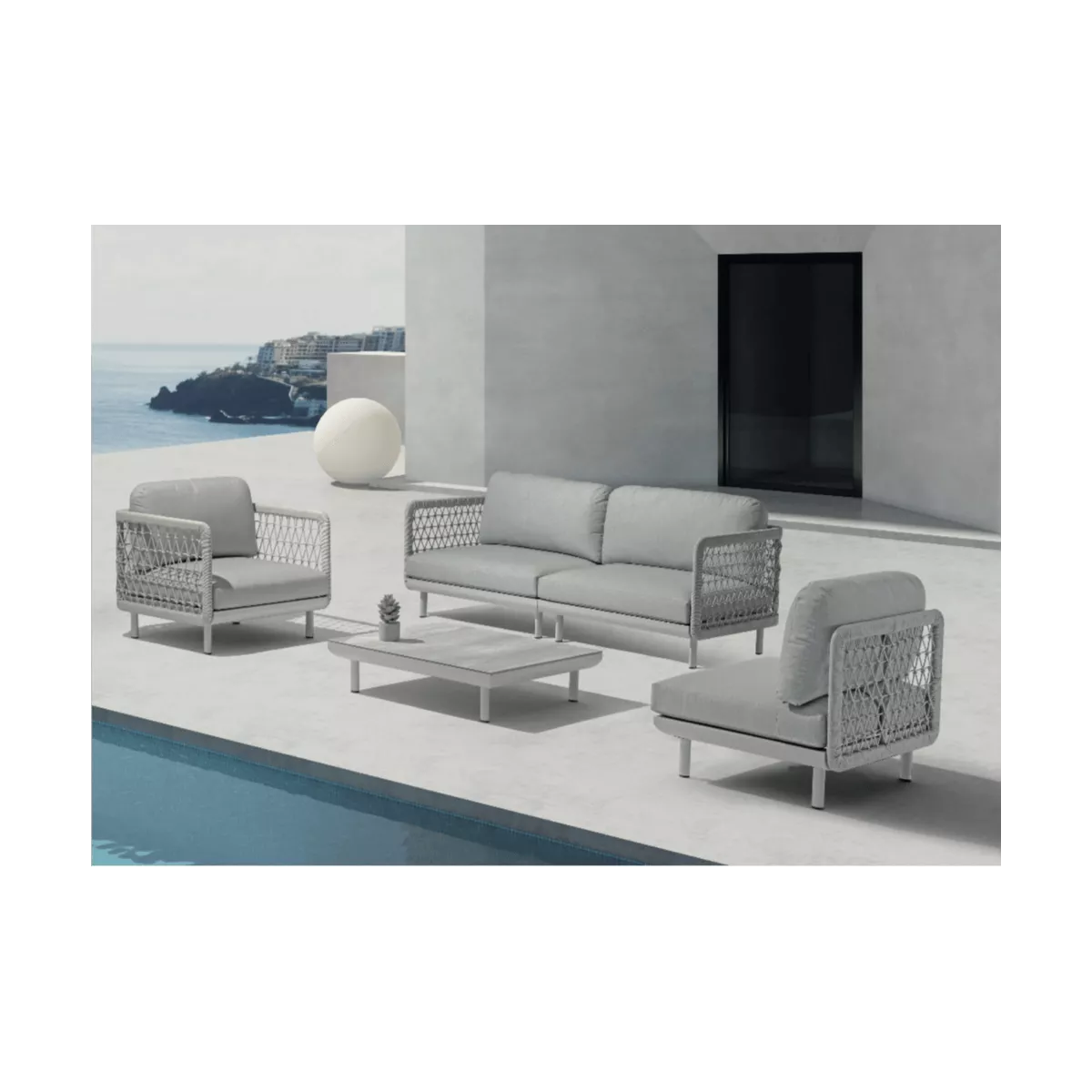 Salon Vérona : Canapé 2P + 2 Fauteuils