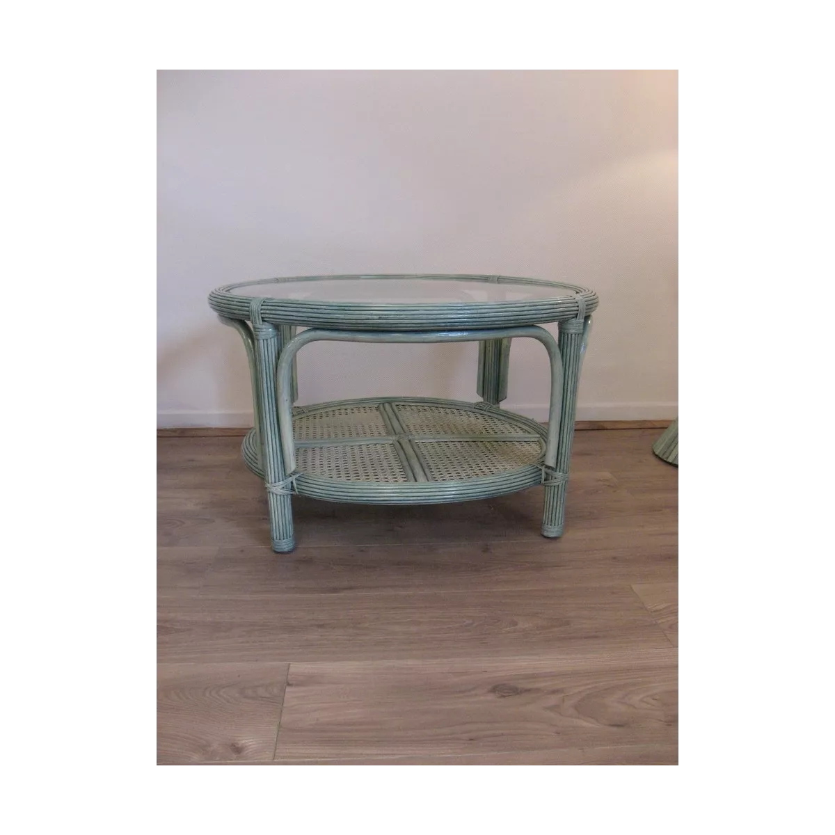 Table Basse en Rotin 77x77 Léon Mare
