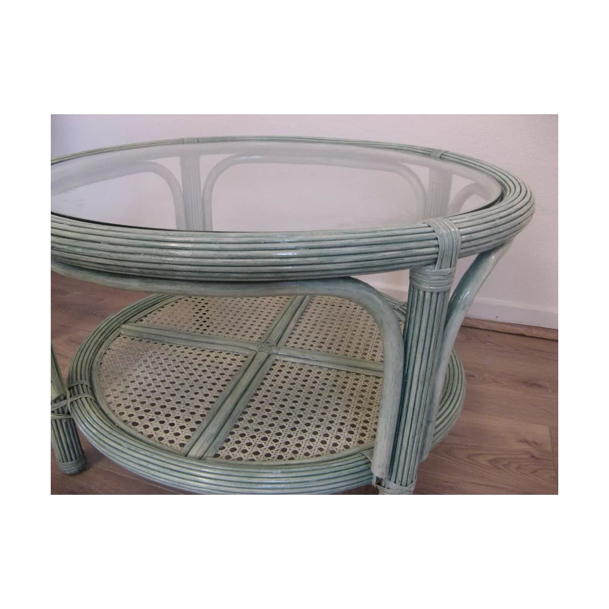 Table Basse en Rotin 77x77 Léon Mare