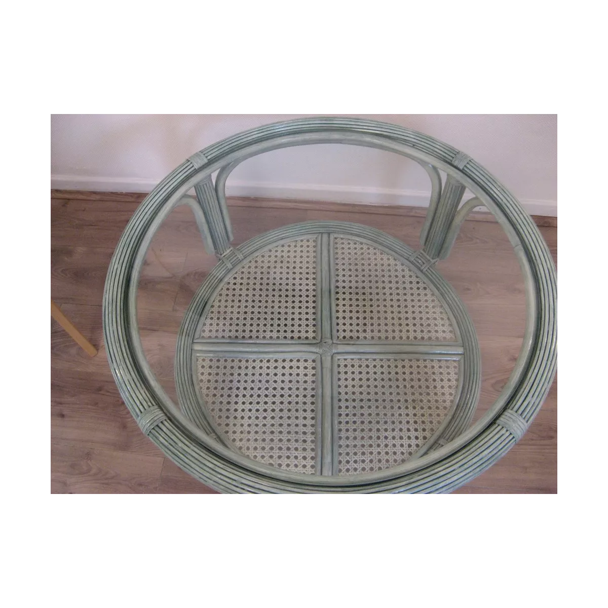 Table Basse en Rotin 77x77 Léon Mare