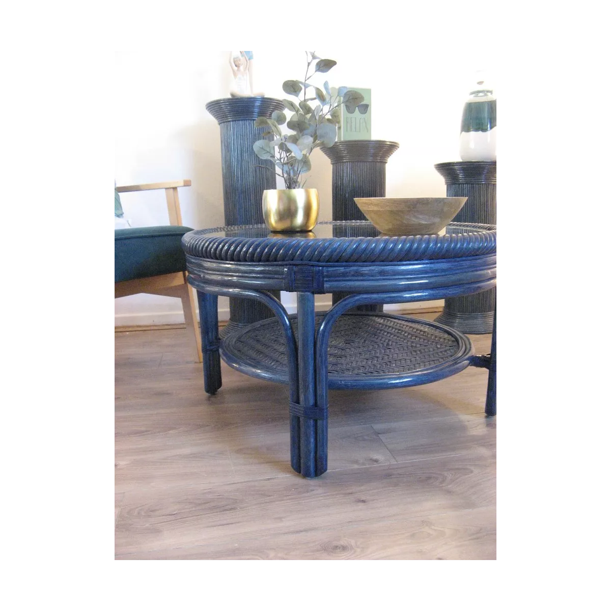 Table basse Padoue Bleu 80x80