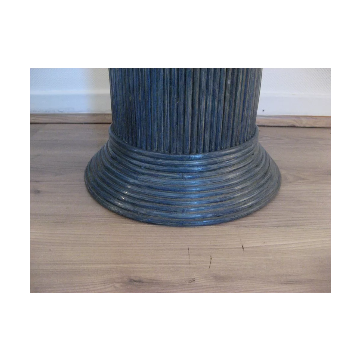 Colonne Romaine en Rotin H.91 cm Bleu