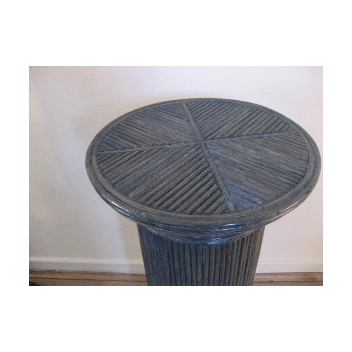Colonne Romaine en Rotin H.76 cm Bleu