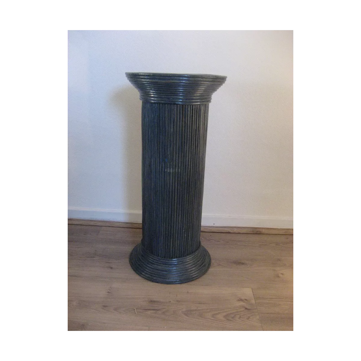 Colonne Romaine en Rotin H.76 cm Bleu