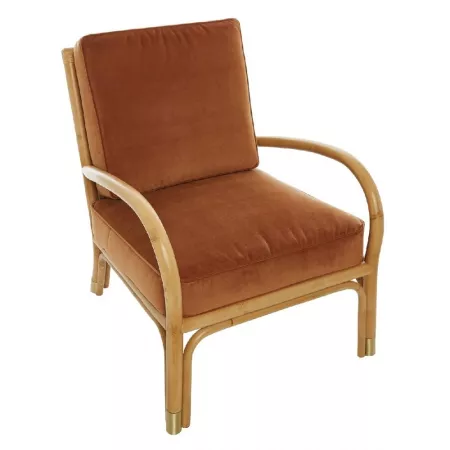 Fauteuil Riviera Velours Brique