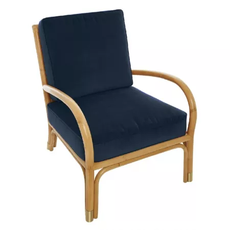 Fauteuil Riviera Velours Bleu