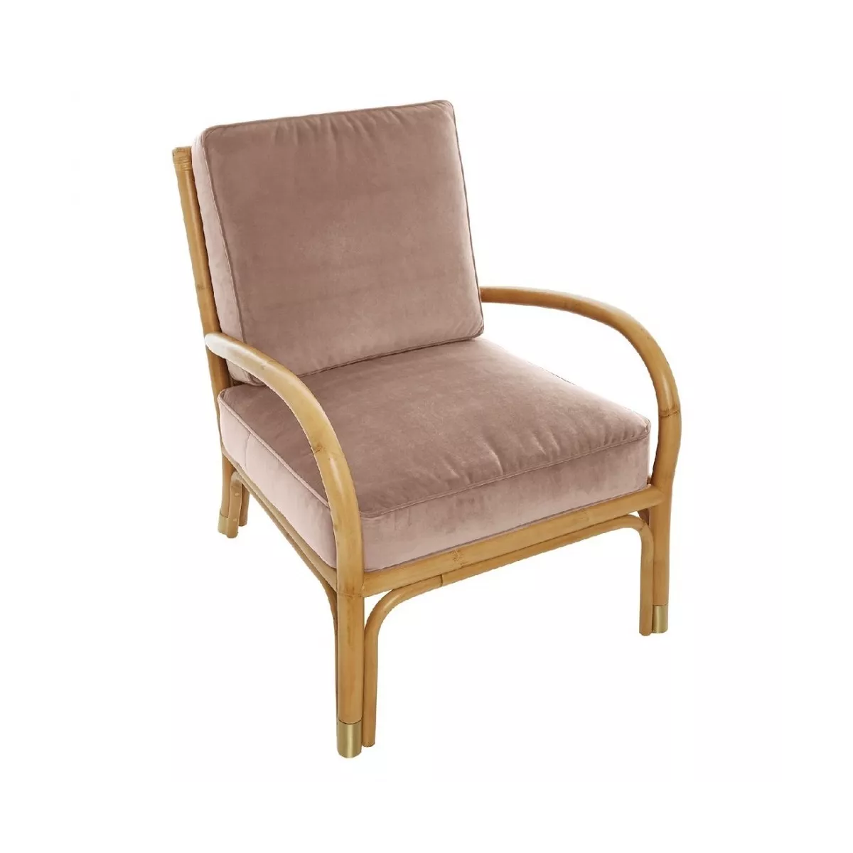 Fauteuil Riviera Velours Beige Rosé