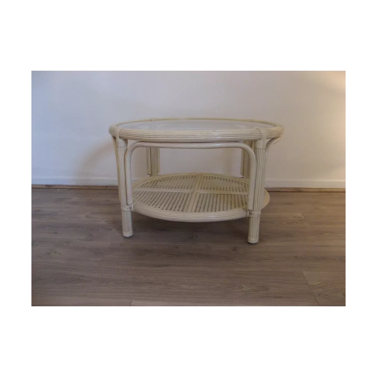 Table Basse en Rotin 77x77 Léon Ivoire