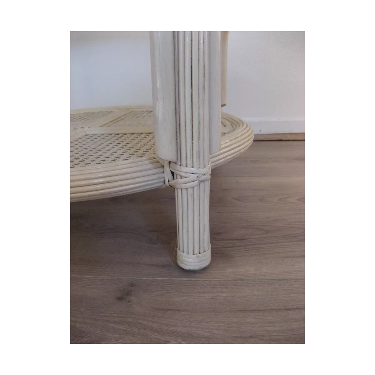 Table Basse en Rotin 77x77 Léon Ivoire