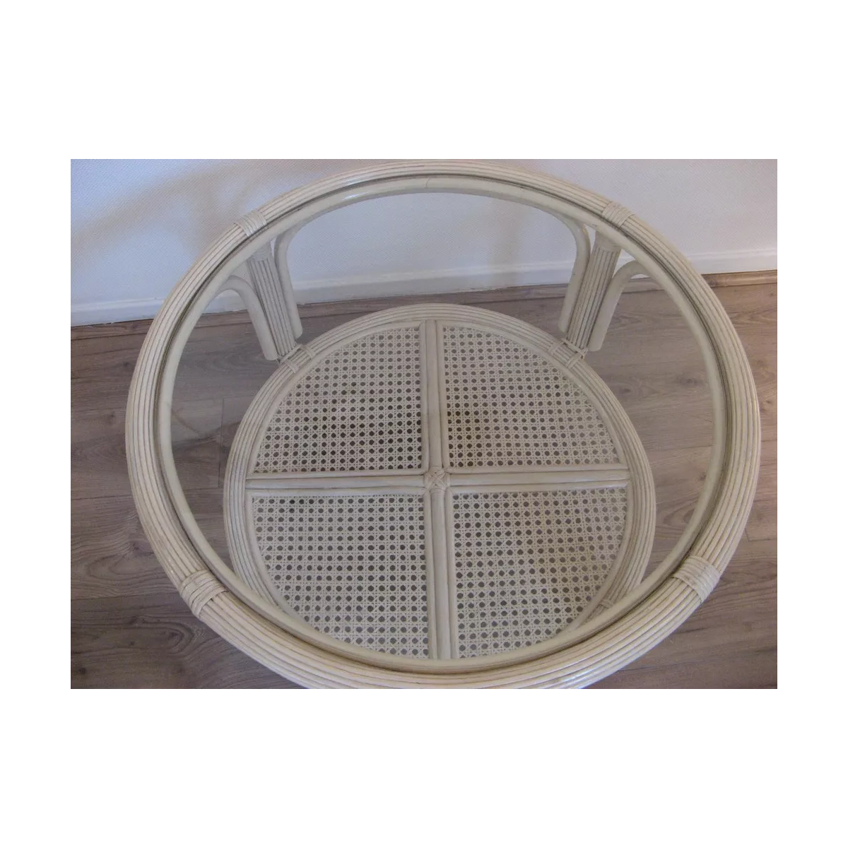Table Basse en Rotin 77x77 Léon Ivoire