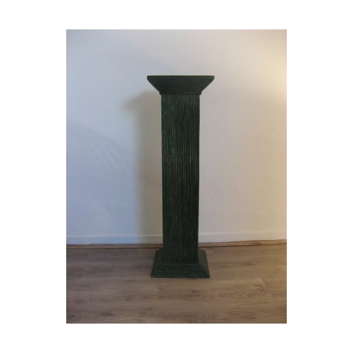 Colonne Grecque en Rotin H.91 cm Vert Foncé