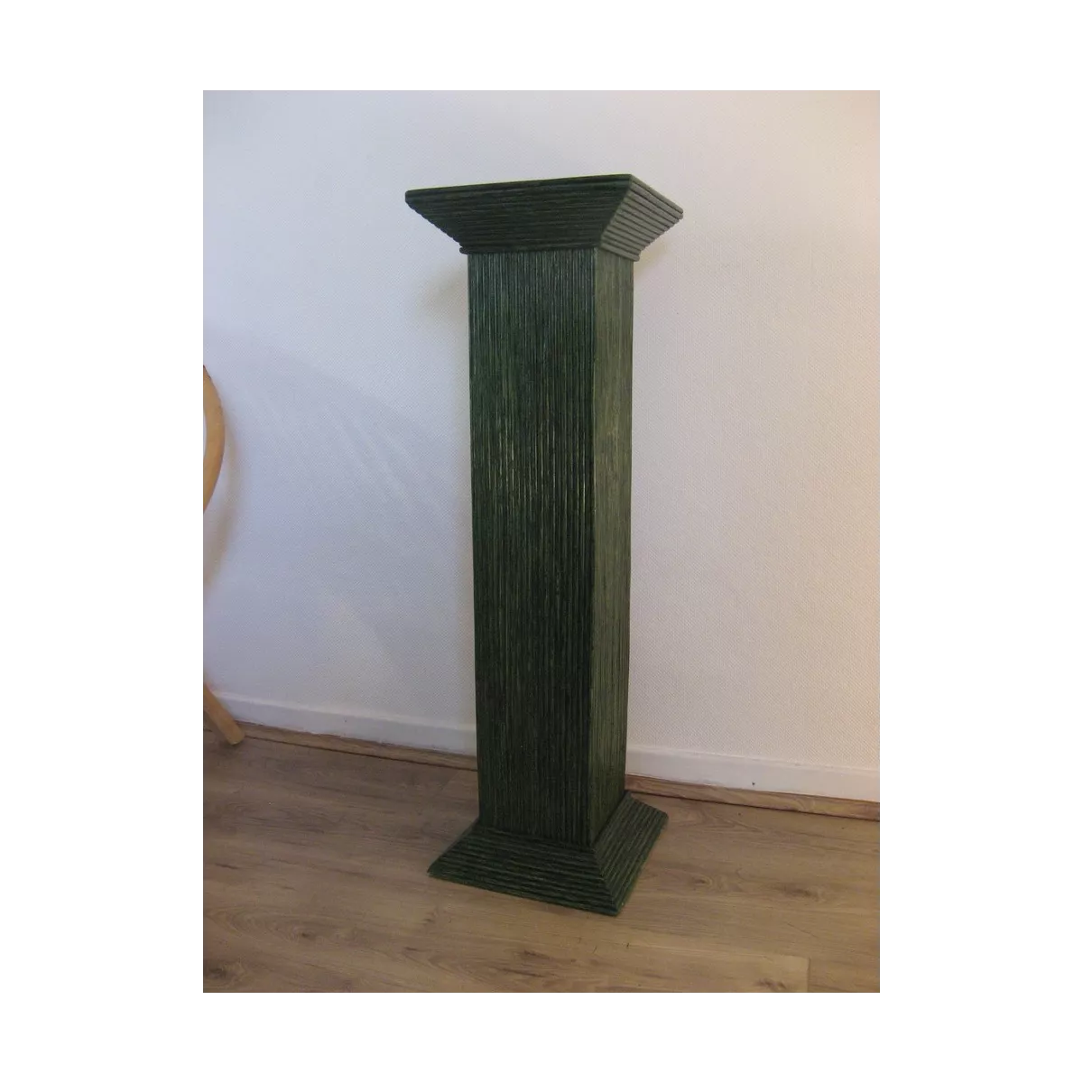 Colonne Grecque en Rotin H.91 cm Vert Foncé