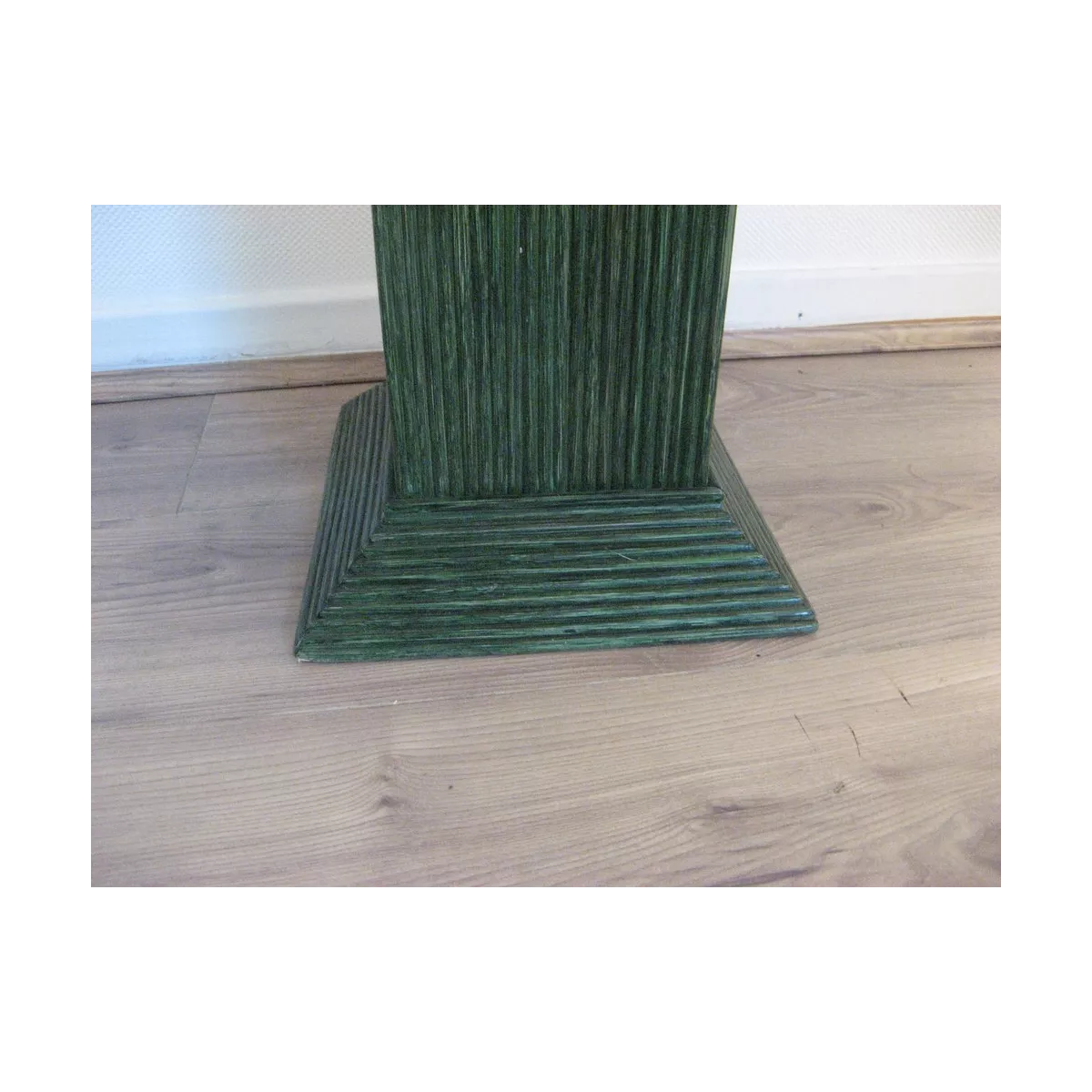 Colonne Grecque en Rotin H.91 cm Vert Foncé