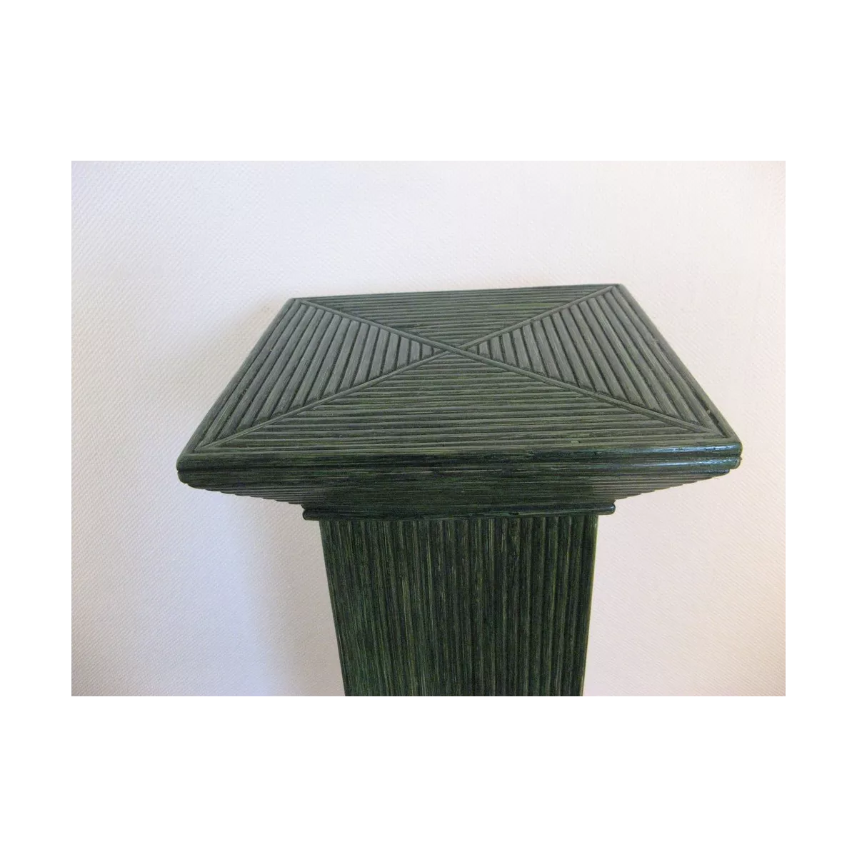 Colonne Grecque en Rotin H.91 cm Vert Foncé