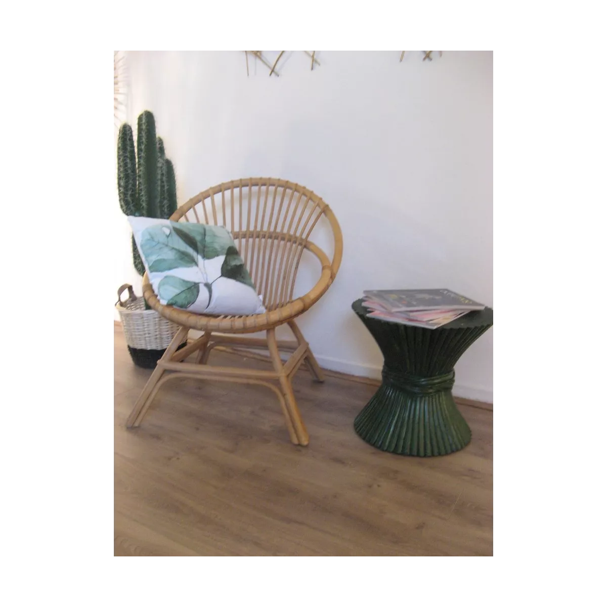 Colonne Gerbe de Blé H.40 cm Vert Foncé