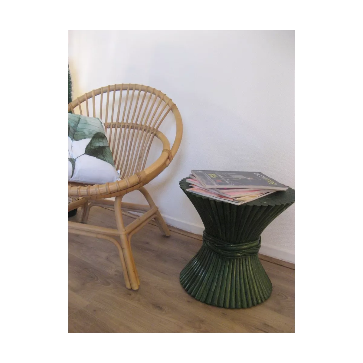 Colonne Gerbe de Blé H.40 cm Vert Foncé