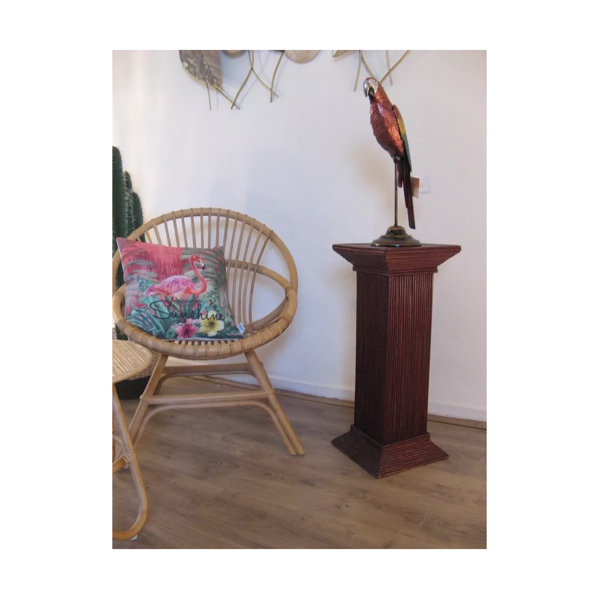 Colonne Grecque en Rotin H.67 cm Prune