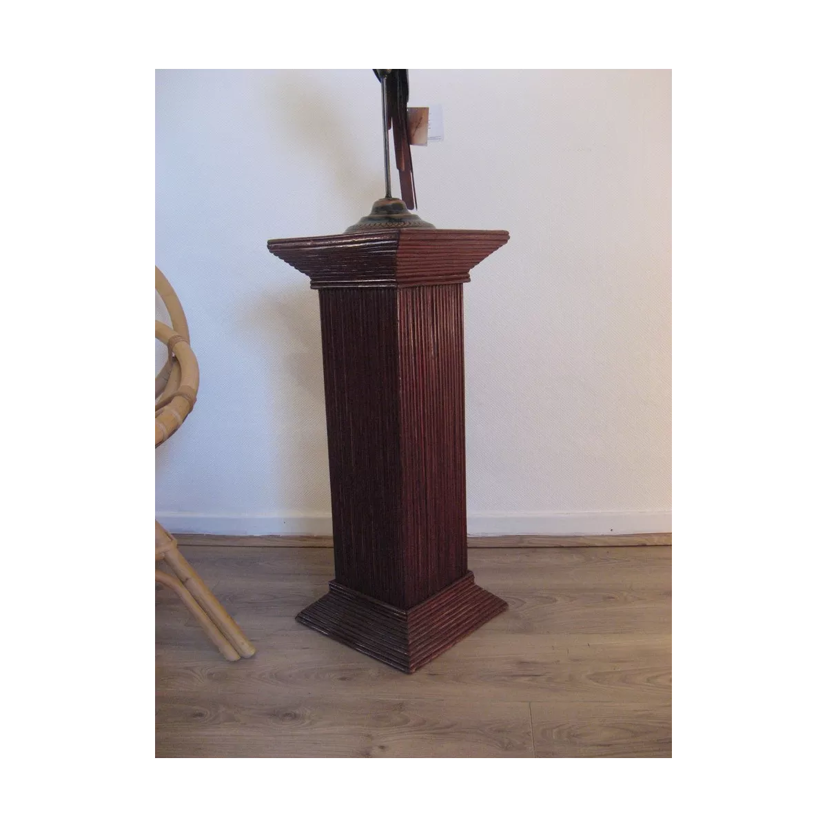 Colonne Grecque en Rotin H.67 cm Prune