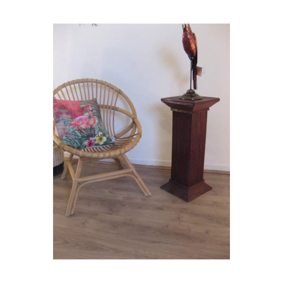 Colonne Grecque en Rotin H.67 cm Prune