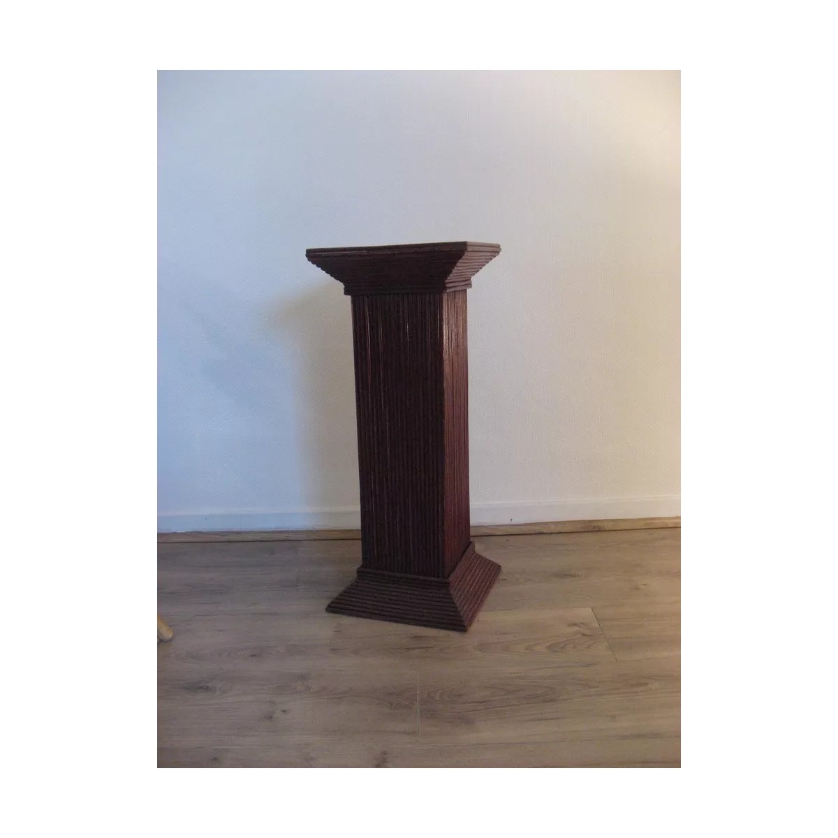 Colonne Grecque en Rotin H.67 cm Prune