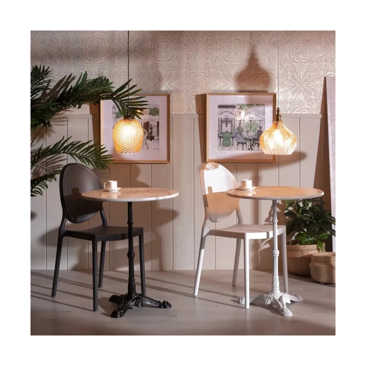 Table Bistrot marbre  Diam 60 cm