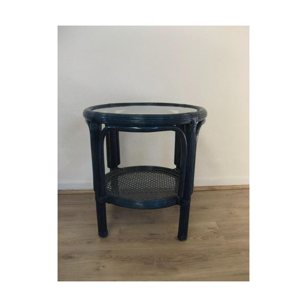 Table Basse en Rotin 55x55 Léon Bleu