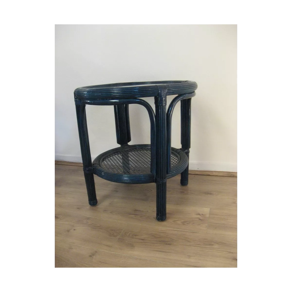 Table Basse en Rotin 55x55 Léon Bleu