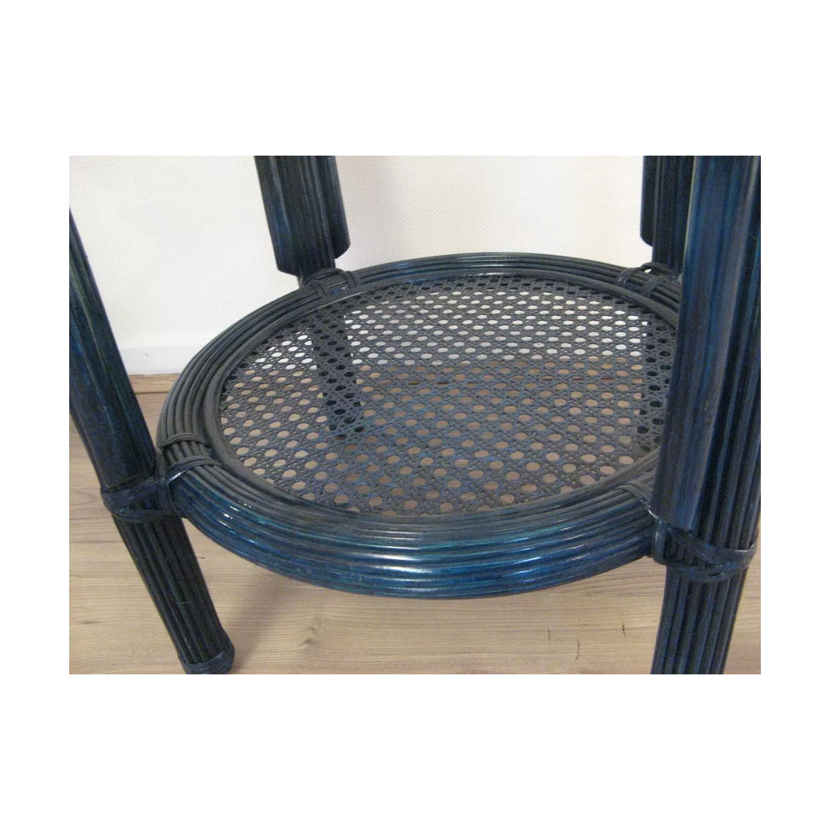 Table Basse en Rotin 55x55 Léon Bleu