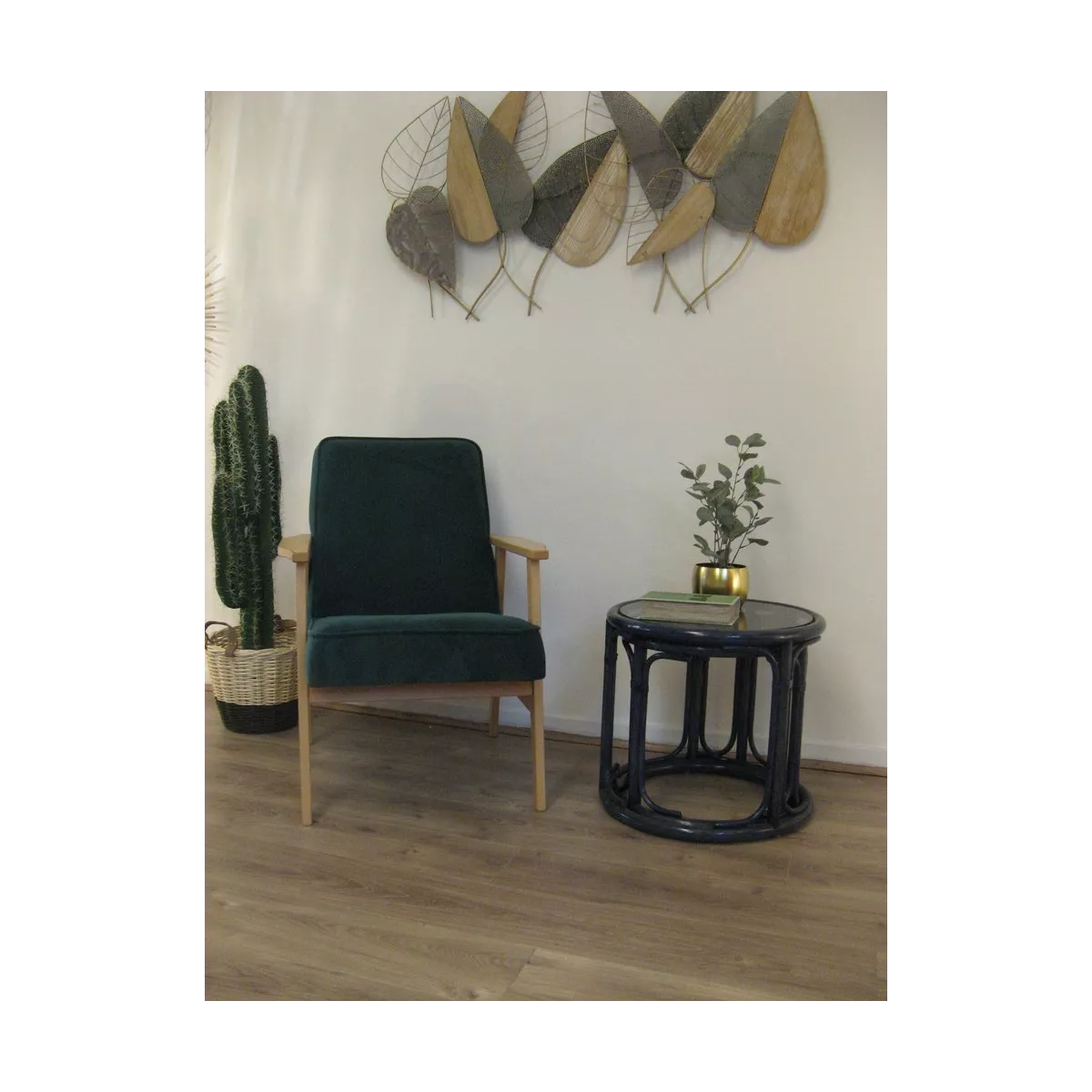 Tables Gigognes Ronde en Rotin Bleu
