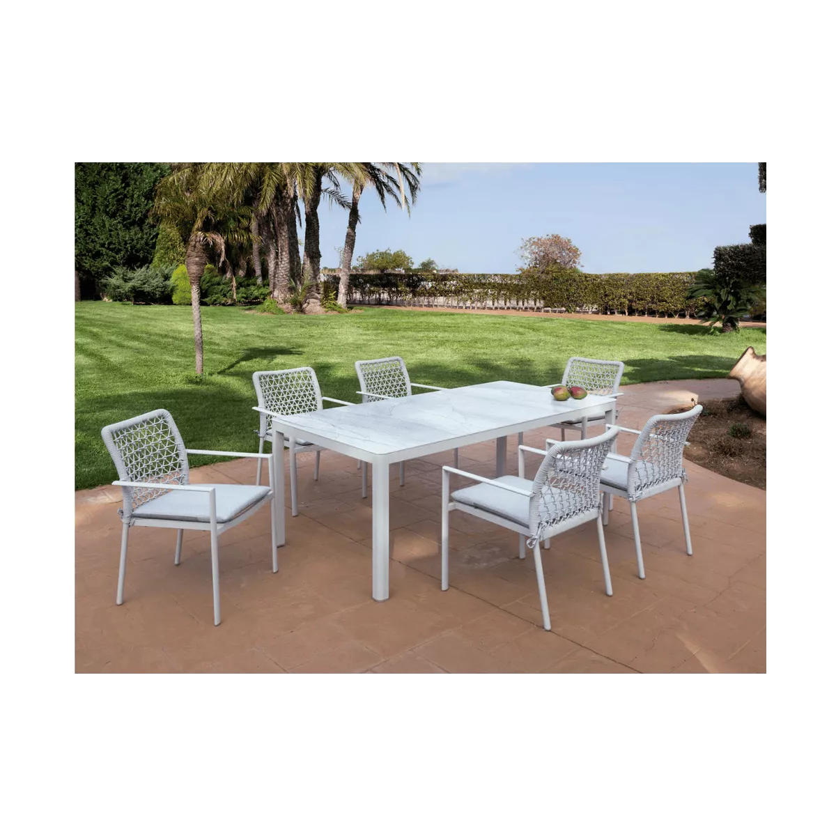 Table 180x90  Vérona  Aluminium et Verre