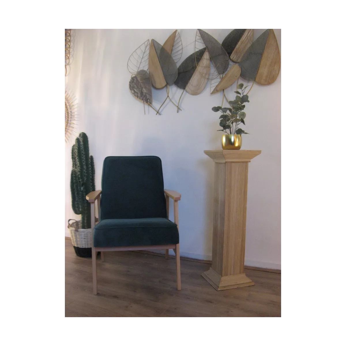 Colonne Grecque en Rotin H.91 cm Brut