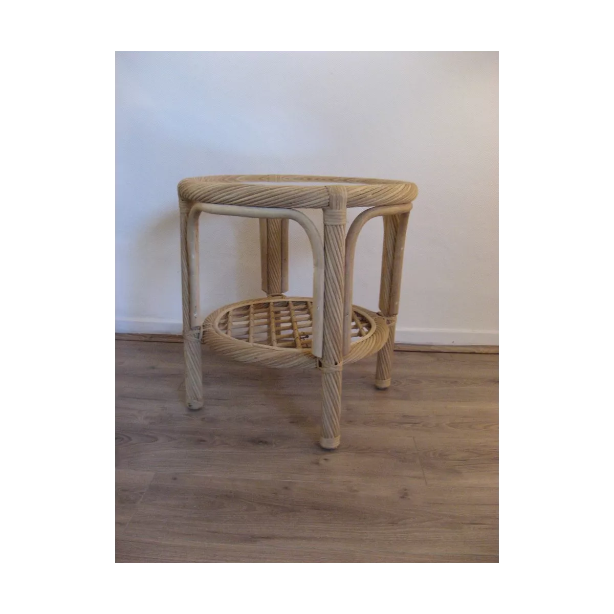 Table Basse en Rotin 55x55 Léon Brut