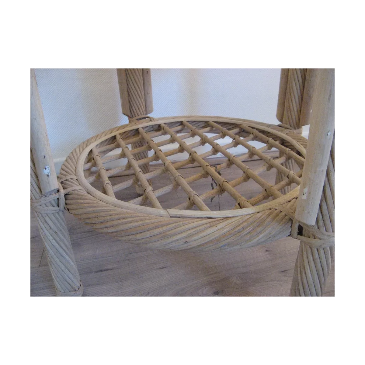 Table Basse en Rotin 55x55 Léon Brut