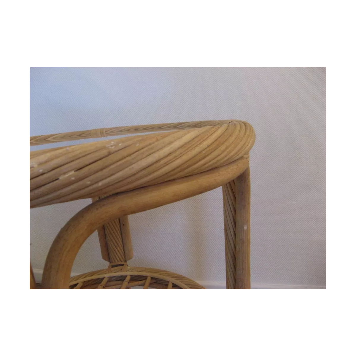 Table Basse en Rotin 55x55 Léon Brut