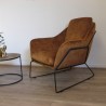 Fauteuil Isabelle Velours Cognac