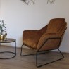 Fauteuil Isabelle Velours Cognac