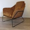 Fauteuil Isabelle Velours Cognac