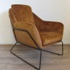 Fauteuil Isabelle Velours Cognac