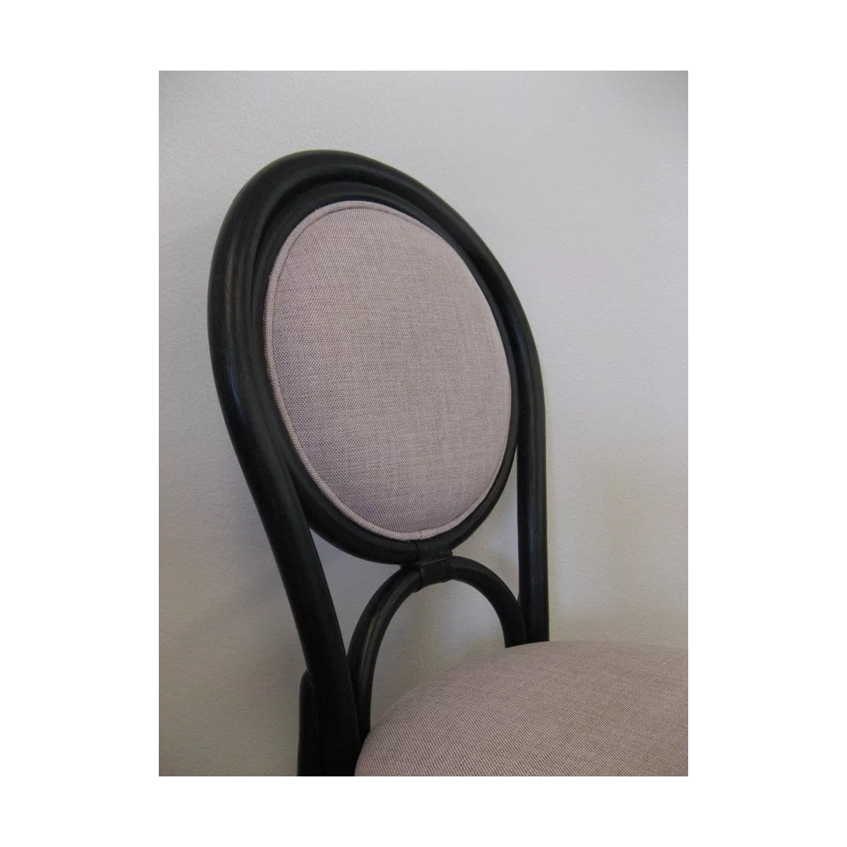 Chaise Médaillon en Rotin Noir