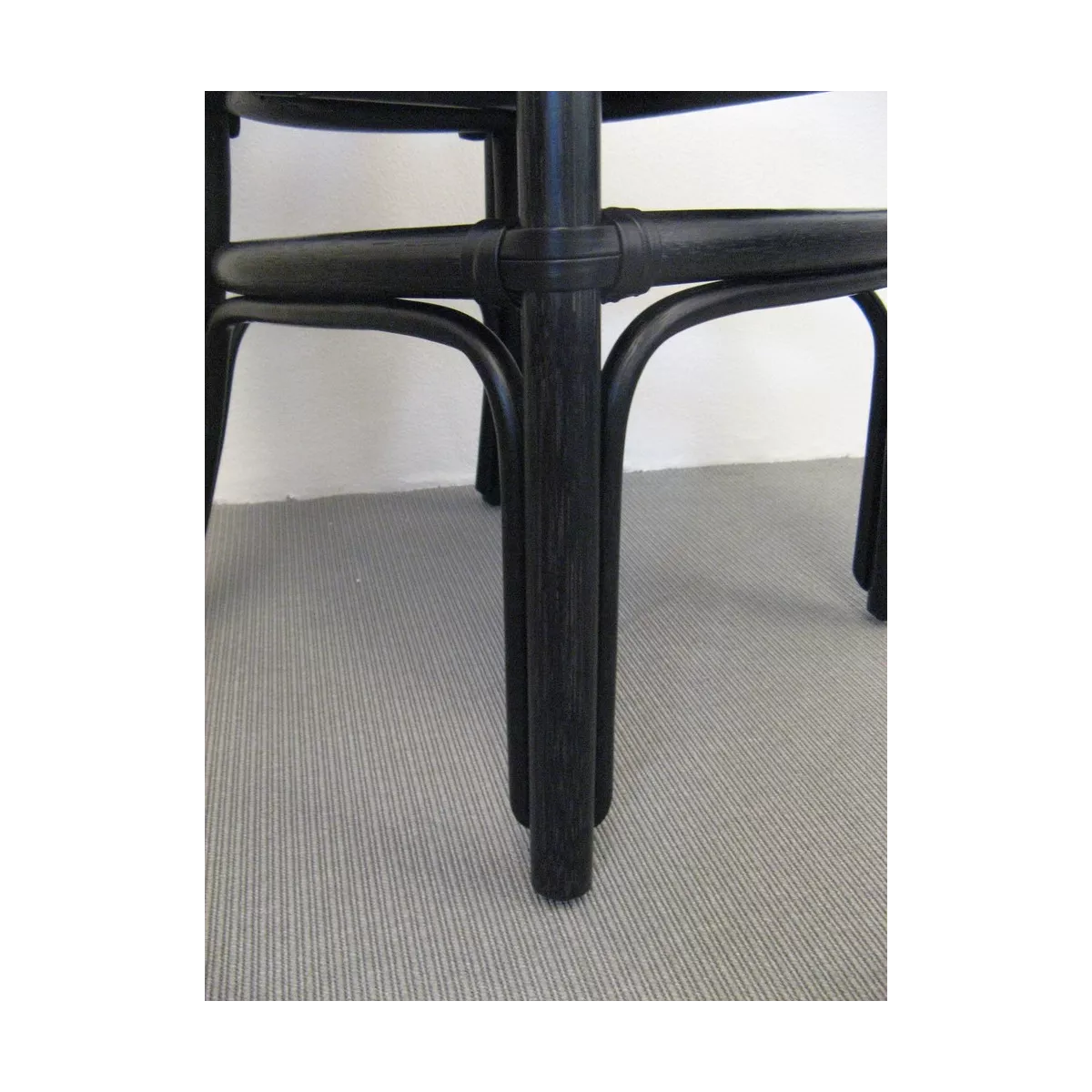 Chaise Médaillon en Rotin Noir