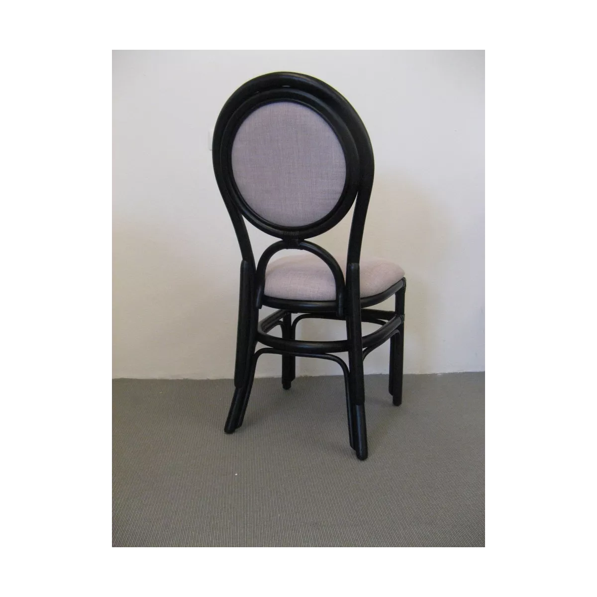 Chaise Médaillon en Rotin Noir