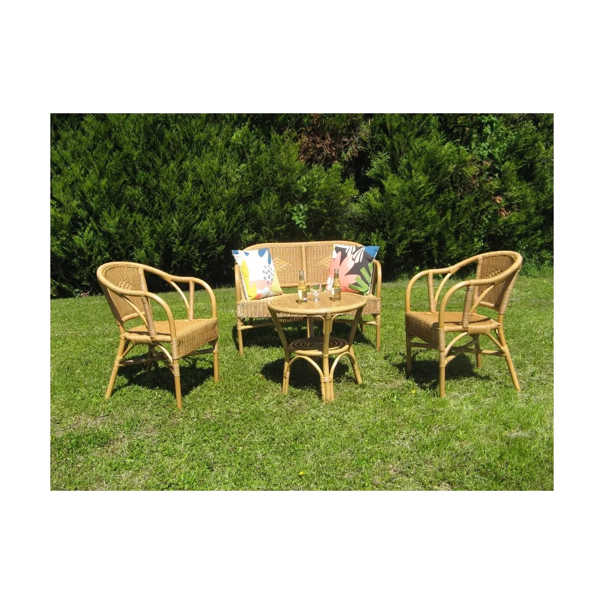 Salon Tunis Canapé + 2 fauteuils Noisette