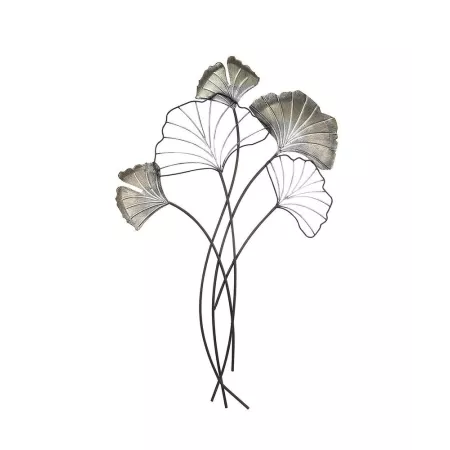 Décoration Murale Feuilles Ginkgo Gris 60x98