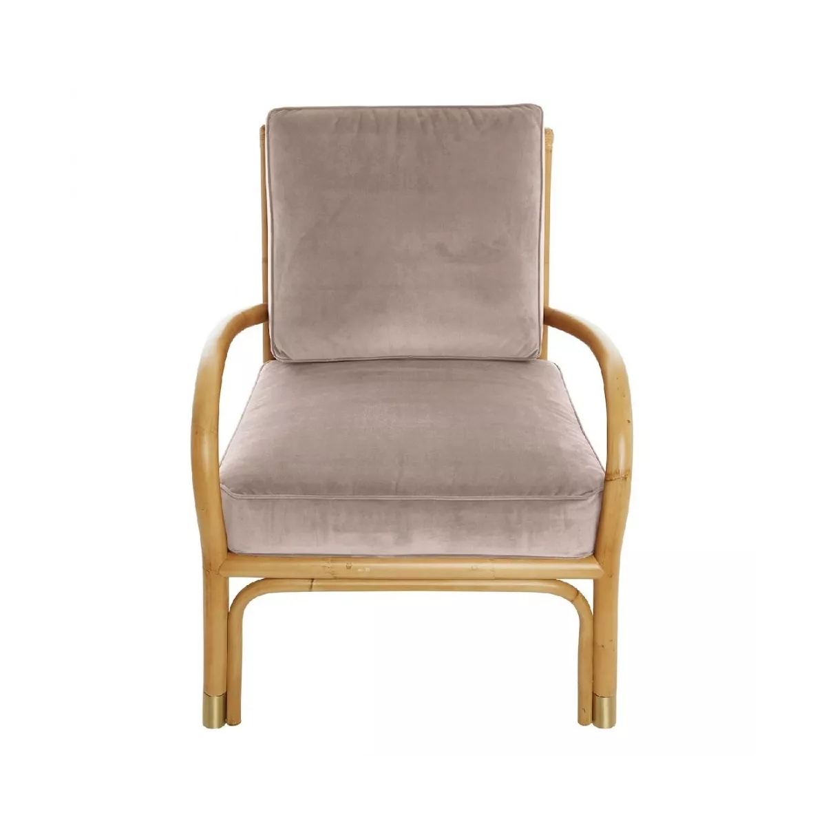 Fauteuil Riviera Velours Beige Rosé