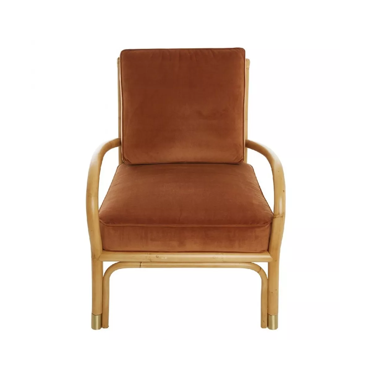 Fauteuil Riviera Velours Brique