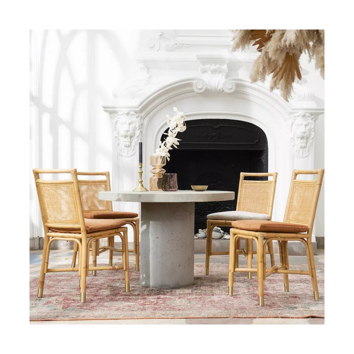 Chaise Velours Brique